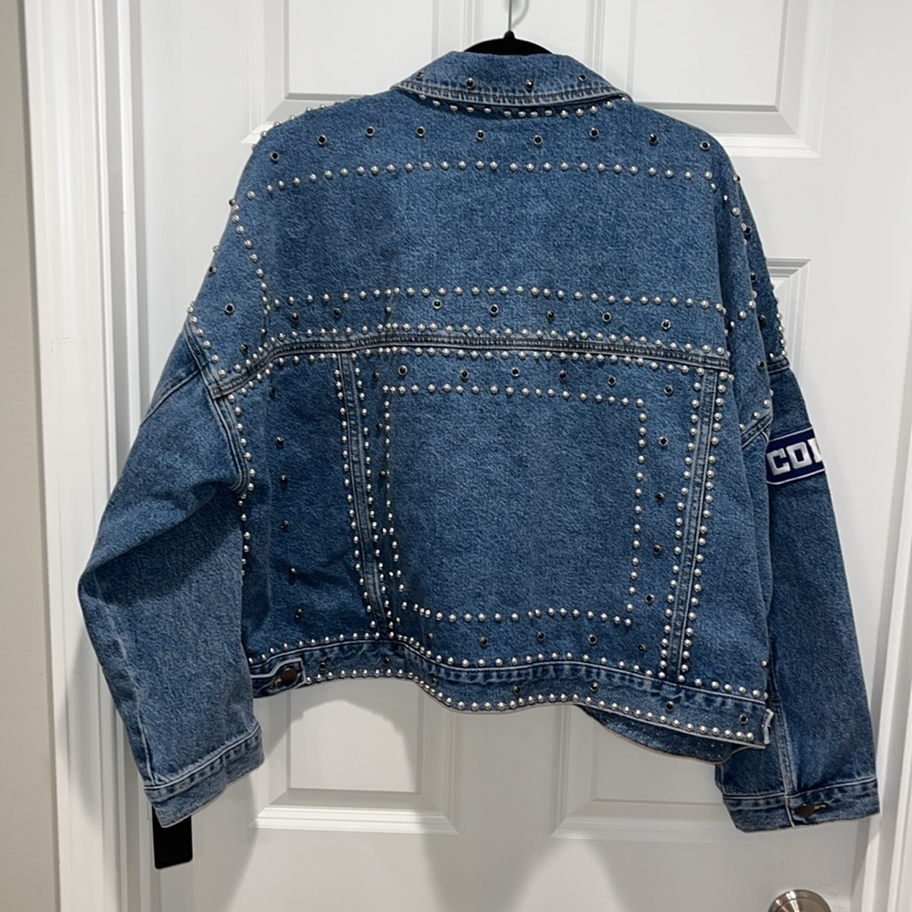 NWT NFL G-III 4her Carl Banks Game Ball Denim Jacket Indianapolis Colts patches - Picture 12 of 13